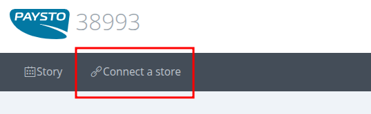 The "Connect Store" button in the Paysto Personal Account