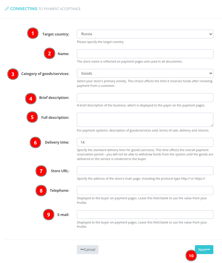 Web resource questionnaire form
