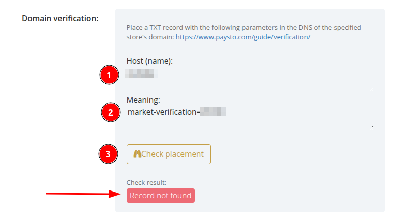 Data for confirming domain owner