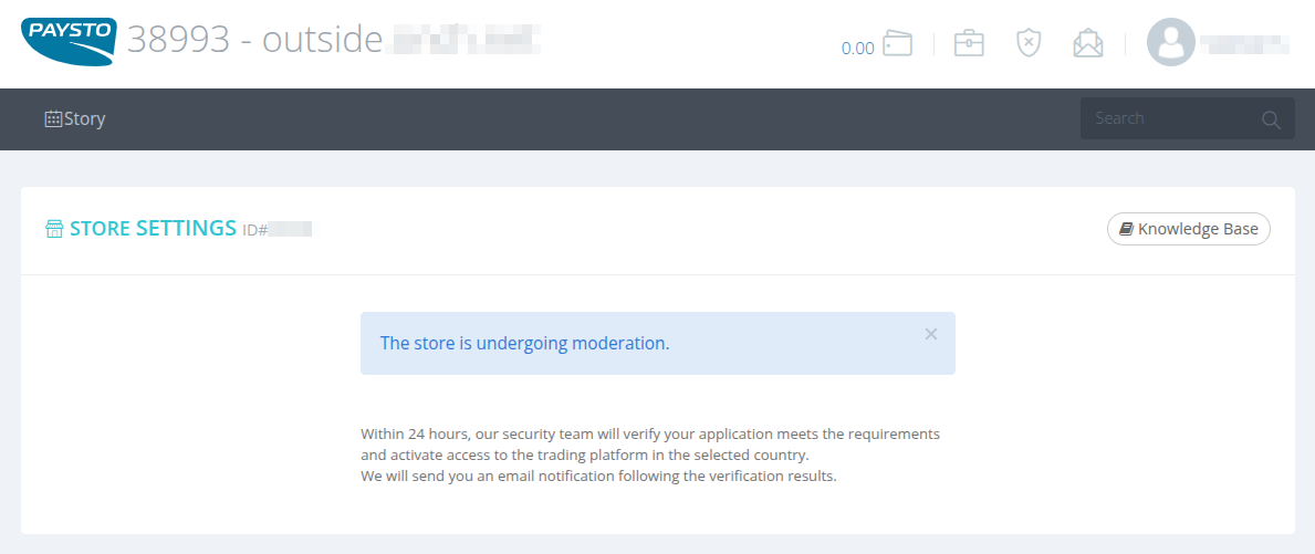 Notification about web resource moderation