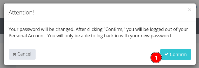 confirm password change