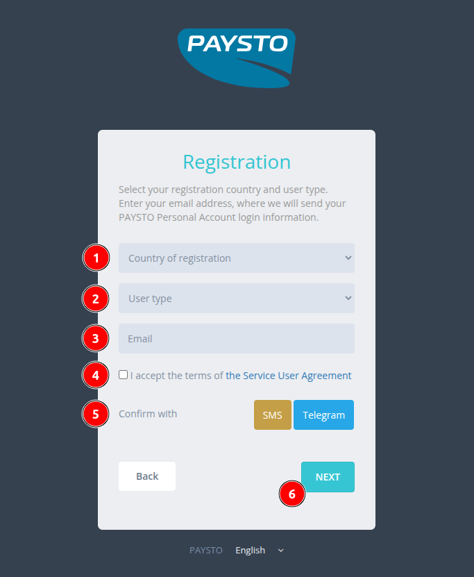 registration form